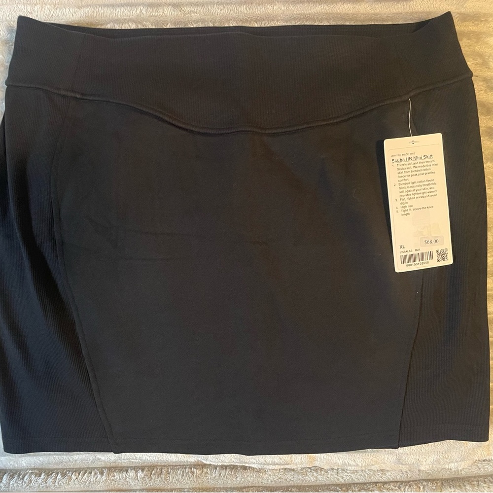 Women's Black Scuba HR Mini Skirt sz xl